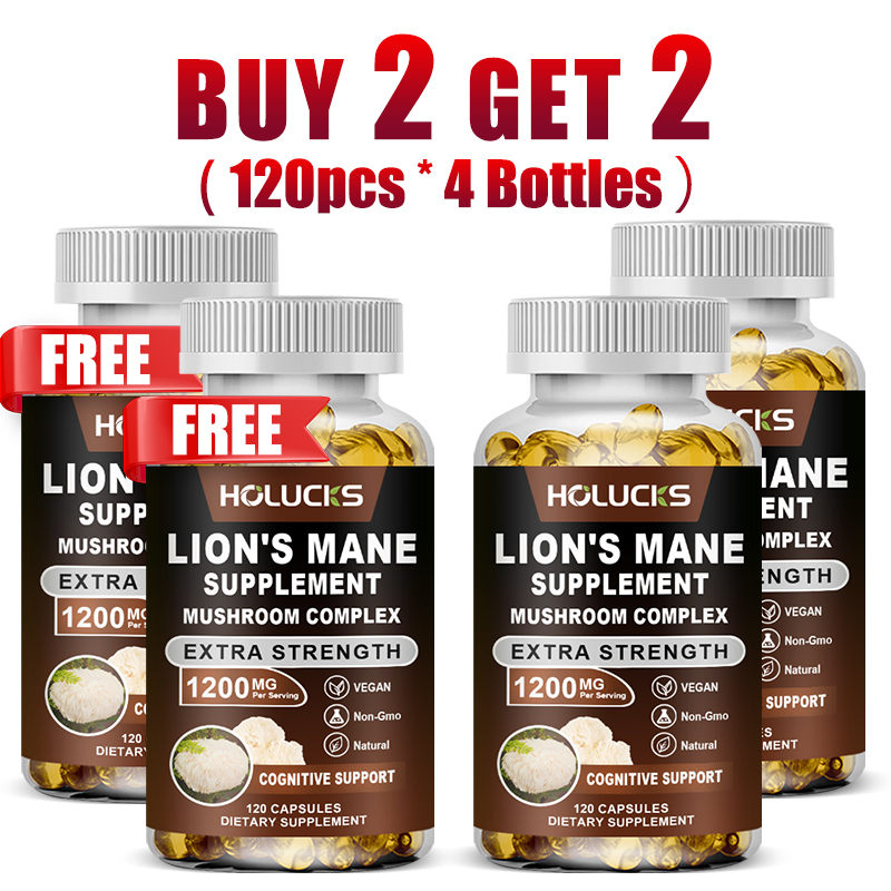 Health And Wellness Promotion - HOLUCKS Organic Lion's Mane Mushroom Capsules,