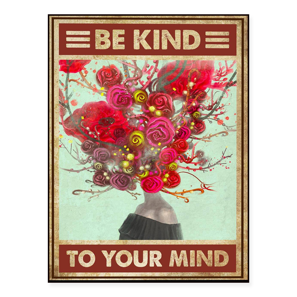 Health Wellness Poster - Treat your mind well: Women's mental