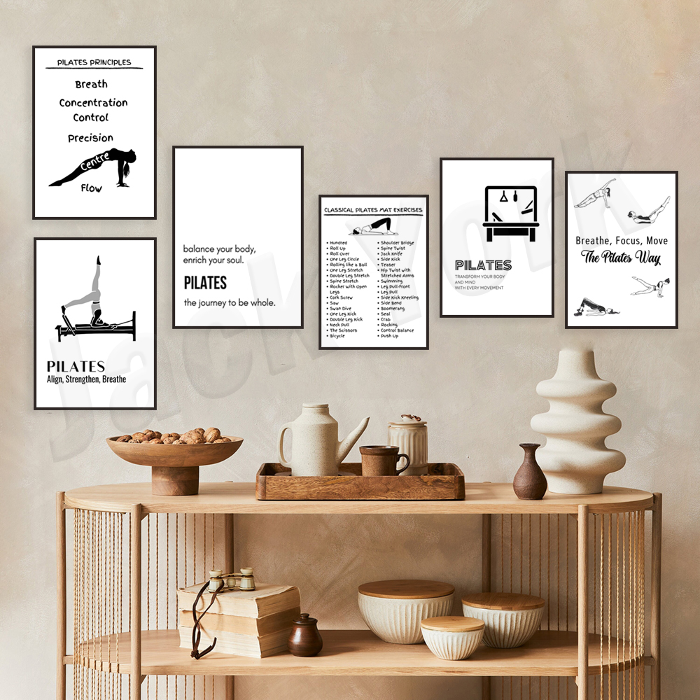 Pilates poses, pilates princip - огляд і ціна Health Wellness Poster