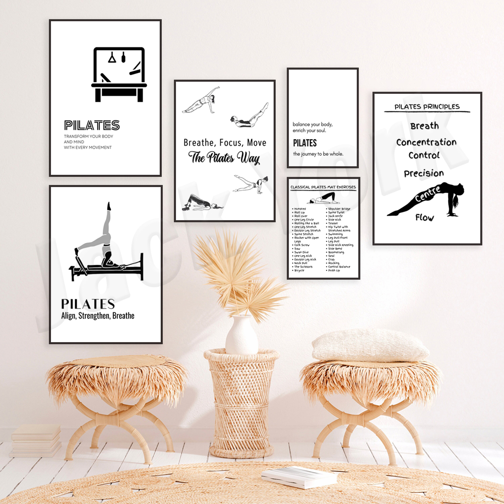 Pilates poses, pilates princip - огляд і ціна Health Wellness Poster