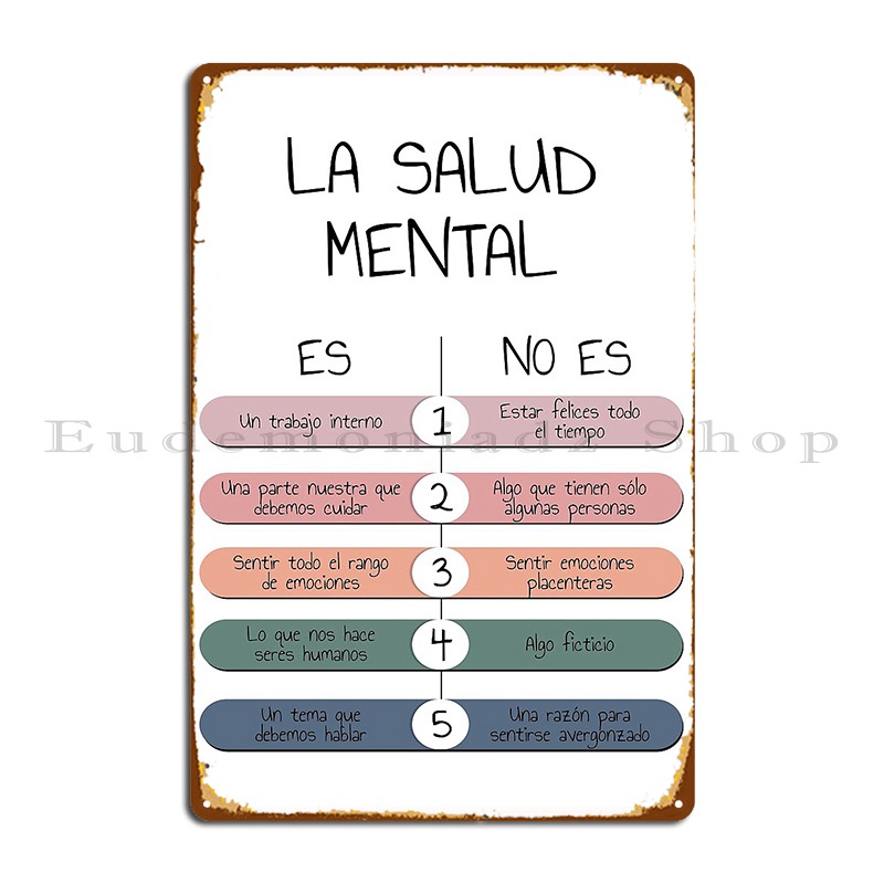 La Salud Mental Health Print M - огляд і ціна Health Wellness Poster
